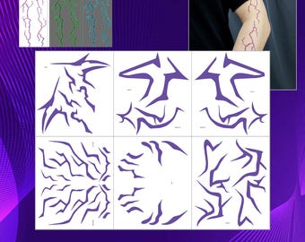 Kp -  Hun*X  S*J*,R*mi Temporary Tattoo Markings,Fantasy Monster -Fighting Patterns For Birthday Parties,Cosplay Events,Halloween Arm,Face