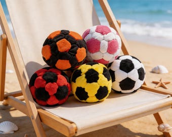 Soft Plush Soccer Hacky Sack Footbag Juggling Ball, Hand Sewing Hacky Sack Footbag, Outdoor Team Activity Kick Sack for Kids & Adults