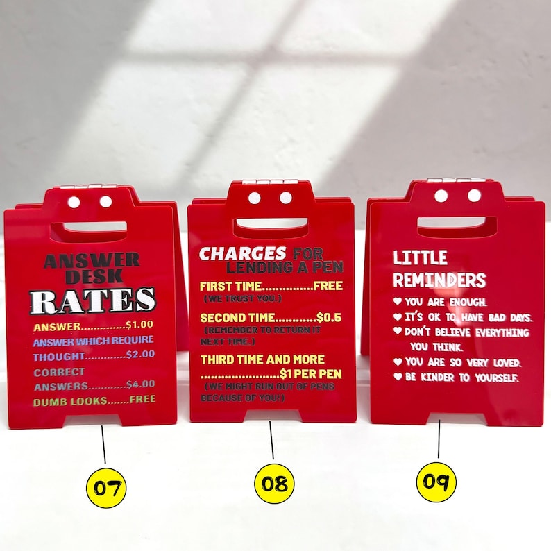 Desk Charges Questions. Sign 3D Office Signs,joke Acrylic Warning Desk Signs,office Co-workers Work ...