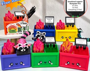 Portalápices con diseño de mapache impreso en 3D, decoración de oficina con diseño de basurero, bote de basura personalizado, accesorios de escritorio, regalos para colegas.