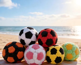 Pelota de fútbol Hacky Sack de felpa suave para malabares, cosida a mano, ideal para actividades al aire libre en equipo, para niños y adultos.