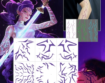 Kpop Demon Hunterstemporary Tattoo Markings,Rumi & Jinu Patterns | Birthday Party | HUNTR/X | Saja Boys | Halloween | Cosplay | Rumi Tattoos