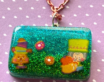 Mad Hatters Tea Party Resin Necklace