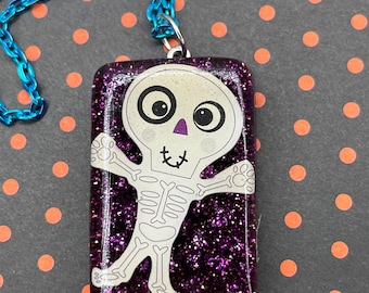Halloween Skeleton Resin Necklace