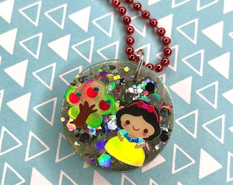 Snow White Resin Necklace