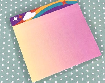 Rainbow and clouds small notepad