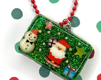 Silly Snowman & Santa Necklace