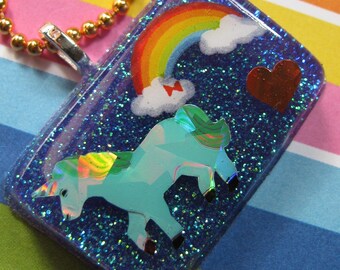 Rainbows And Unicorns Resin Necklace