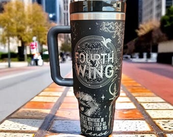 Fourth Wing 40oz Insulated cup Dragon Fantasy Tumbler unique design mug bookish gift