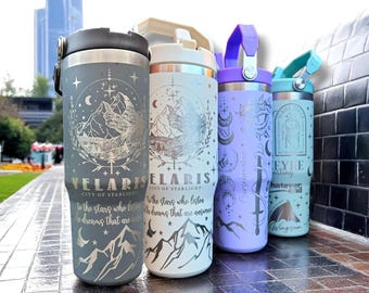 ACOTAR Velaris Tumbler: Engraved Insulated Travel Cup with Handle Gift for Dark Romance reader