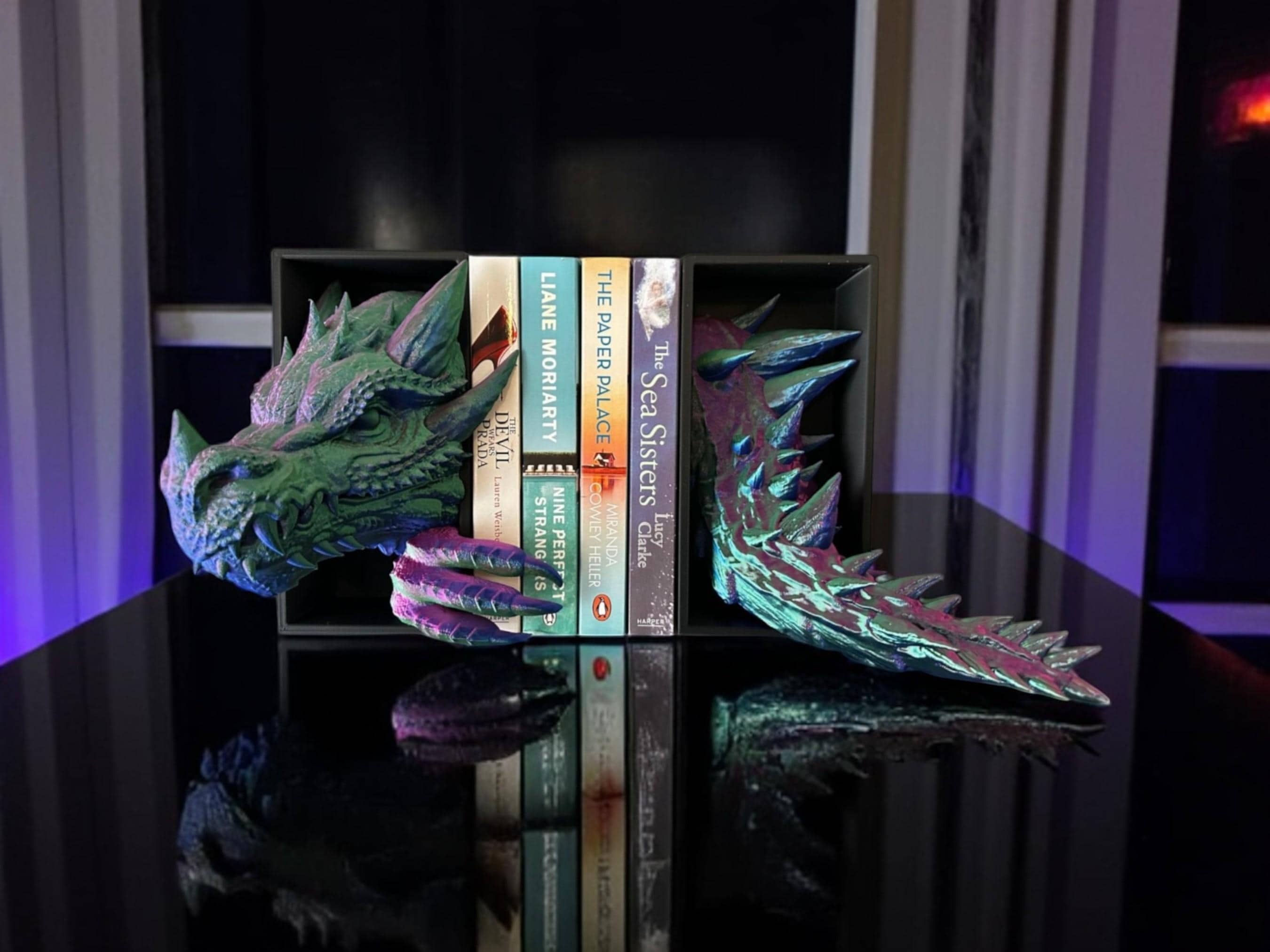 Dragon Book Nook Insert: Fantasy Bookshelf Decor Acotar Saphira
