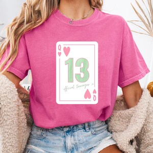 13.Geburtstag Shirt, Kokette Bogen offizielles Teenager Tshirt, rosa Schleife Geschenk für Teen, Big Thirteen Bday Preppy, Familie passende Bday Shirts