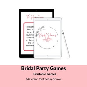 Bridal Shower Addition Printable Games, Wedding Printable games, Pink Bridal Games, Would She Rather Game, Digital Ring Game Shower games
