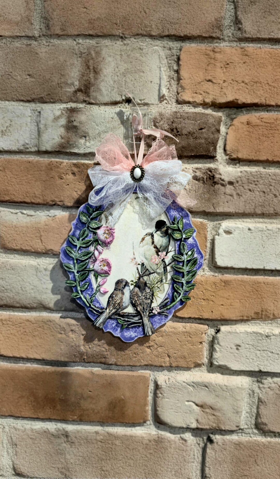 Handmade Pink Roses & Sparrow Wall Hanging – Shabby Chic Decor - Etsy