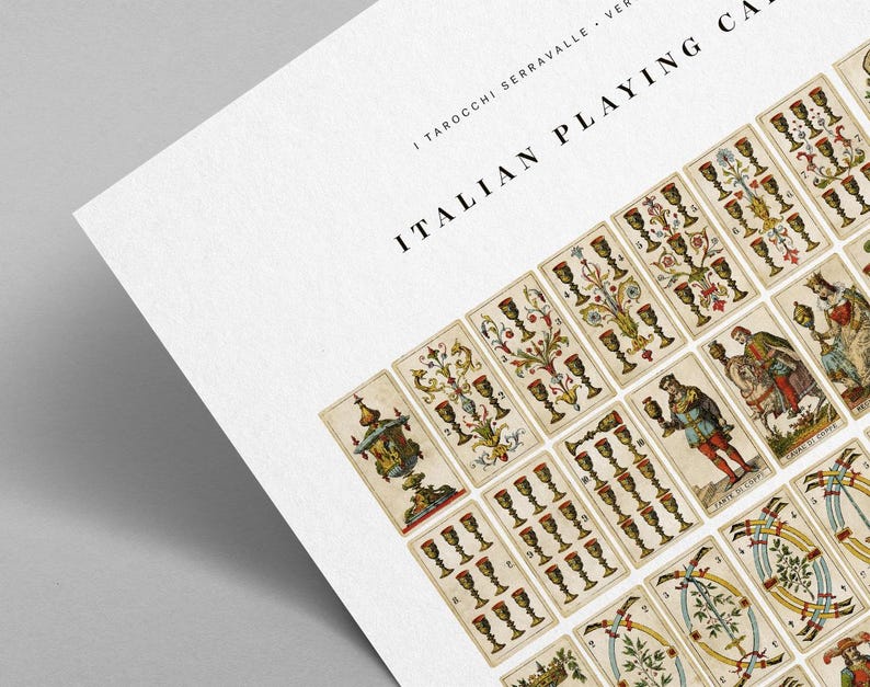 Italian Renaissance Cards Italian 19th Century Italian Playing Cards Color Framable Print ...