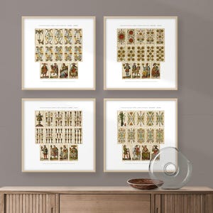Italienisches 19tes Jahrhundert Spielkarten Set • Verschiedene Größen • XL Druck • Briscola • Elegantes Geschenk • Vintage Illustration