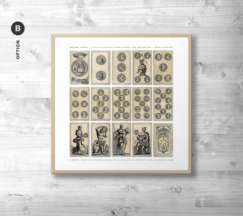 Italian Renaissance Cards 18th Century Playing, Italian Cards Set, Wall Prints, Decor, Big Poster ...