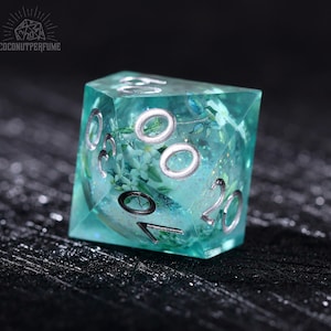 Flora Resin Polyhedral Dice Set - DnD dice, Dungeons and Dragons, Sharp Edge Dice Set, Role Playing Dice, DM Gifts, Dnd Gifts