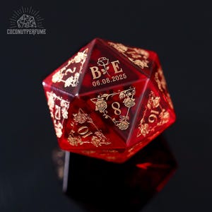 Personalised Wedding Dice Set - Dnd Gifts, Gemstone Dice, Custom Anniversary Gifts, Glass Dice, Marriage dice