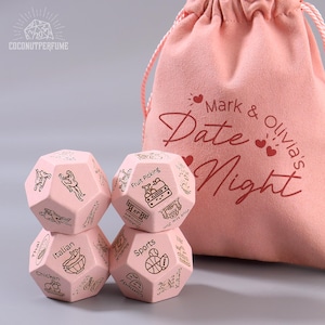 Date Night Dice - Date Night Ideas, Anniversary Gift for Husband, Couple Dice, Couples Initials Gifts, Valentine's Gift
