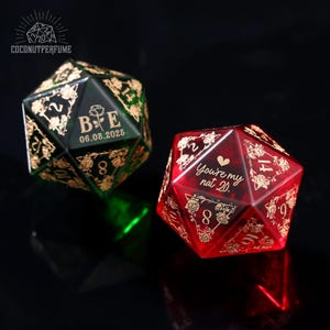 Custom Wedding Dice - Stone Dice Set, Dnd Gifts, Dnd Dice Set, Engagement Gift, Custom D20, Role Playing Games