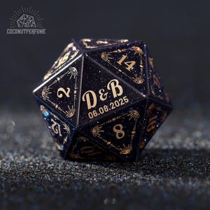 Custom Wedding Dice - Stone Dice Set, Dnd Gifts, Dnd Dice Set, Engagement Gift, Custom D20, Gift for Couples, Dungeons and Dragons
