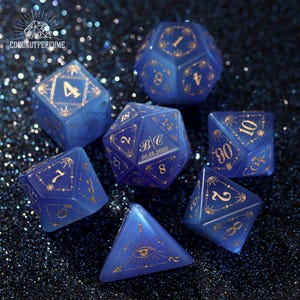 Custom Wedding Dice - Stone Dice Set, Dnd Gifts, Dnd Dice Set, Engagement Gift, Custom D20, Gift for Gamers, Dungeons and Dragons