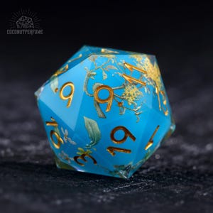 Flower Dice Set - Resin Sharpe Edge Dice, DM Gifts, Handmade Dice, Dungeons and Dragons, Polyhedral RPG DND Dice, Gift for Gamer