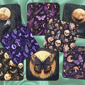 Goblincore Coasters, Magic Forest Vibes, Dark Cottagecore, Occult Lover, Green Witch, Macabre, Witchcore, Whimsigoth, Gothic Home Decor