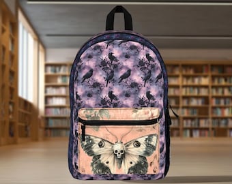 Gothic Romantic Backpack Dark Aesthetics School Bag Cottagecore Whimsigoth Creepy Cute Backpack Pink Goth Gift Pastel Grunge Girl Travel Bag