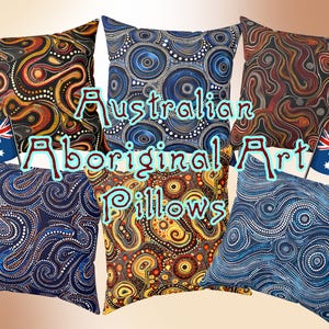Aboriginal Art Pillow, Vibrant Indigenous Art Cushion, Australian Native Dot Art, Ethnic Earth Vibes Exotic Home Decor, Housewarming Gift