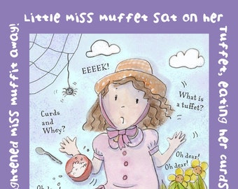 Little Miss Muffet Nursery Art