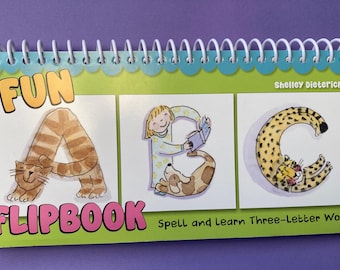 Kids make 3 letter words and learn the alphabet with the Fun ABC Flipbook