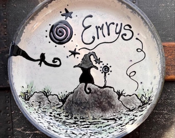 Personalized Ceramic Cat Plate: 8 inch Whisker-Friendly fun designs