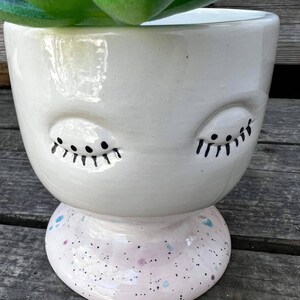 Ready to ship Mother Nature pottery garden goddess face succulent planter container cactus candy dish bowl nontoxic pottery image 2
