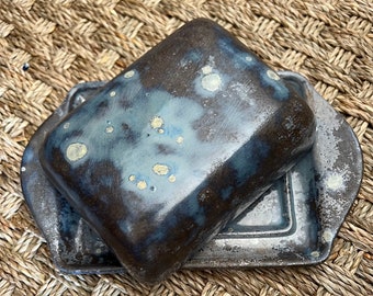 Ready to ship galaxy pottery large  butter dish ceramic pottery kitchenware