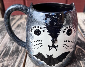 Halloween Vampurr Kitty Bat Pottery Mug vampire