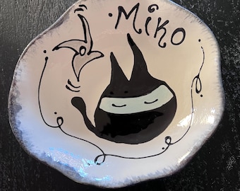 Ceramic Cat Bowls Personalized Pet Food Dish Choose Design 6 options