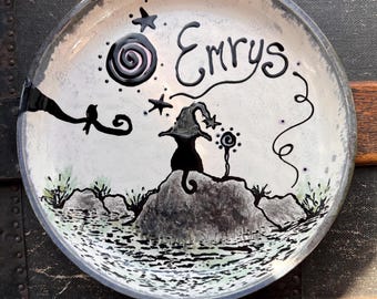 Personalized Ceramic Cat Dish: 8 inch Pottery, Whisker-Friendly 15 fun design options diner shallow bowl