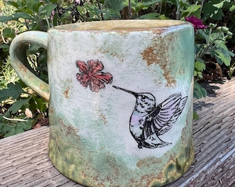 Ceramic Hummingbird Mug – Garden Pottery Drinkware