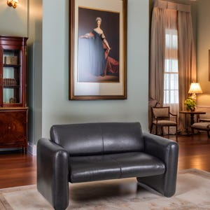 Mid Century Modren Leather Sofa for Home Decor - Thornbury Sofa Handmade Furniture - Compact Sofa with Solid Mango Wood Frame - Unique Sofa