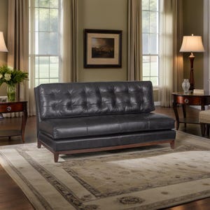 Interior Design Leather Sofa for Bedroom - Handmade Furniture Vintage Sofa for Living Room - Roosevelt Sofa with Mango Wood Frame