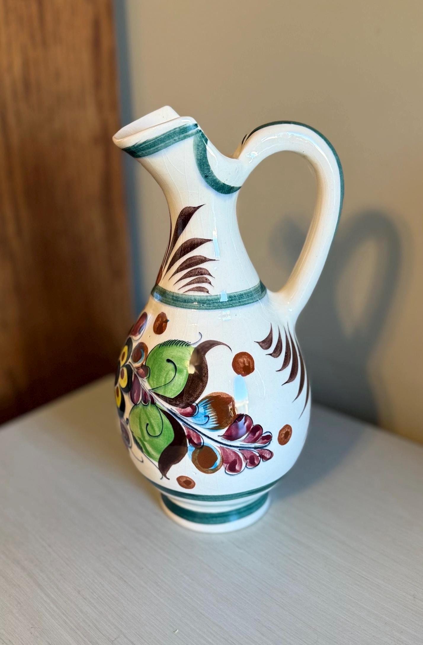 ヴィンテージ メキシコ 民藝 民芸品 手描き イラスト 陶器 花瓶 壺 ヴィンテージ メキシコ 民藝 民芸品 手描き イラスト 陶器 花瓶