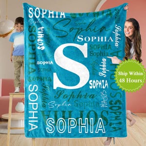 Personalized Baby Blanket with Name, Custom Baby Name Blanket, Monogram Blanket, Baby Boy Blanket, Newborn Baby Gift, Christmas Name Gift