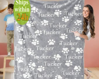 Personalized Pet Name Blanket for Dog/Cat, Custom Blanket with Pet Name, Pet Memorial Blanket, Easter Pet Lover Gift, Pet Loss Gift