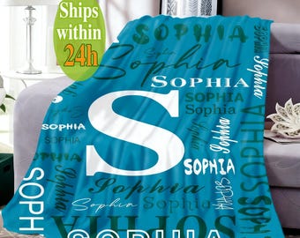Couverture avec prénom personnalisé, couverture avec prénom personnalisé pour bébé, cadeaux de Pâques personnalisés pour enfants, couverture pour tout-petits, couverture pour bébé, cadeau de baby shower