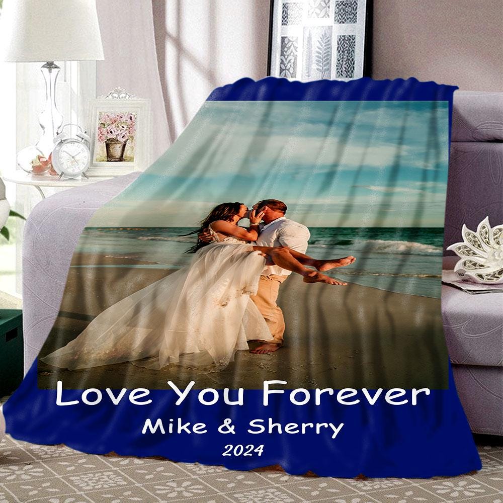 Personalized Couple Photo Message Blanket