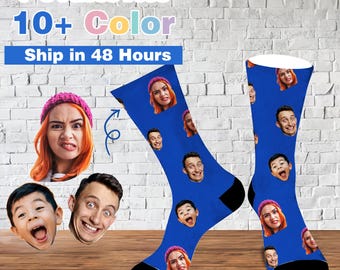 Custom Face Socks from Photo, Personalized Photo Socks, Customizable Funny Socks with Face, Picture Socks, Face on Socks, Funny Gift For Him