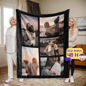 Personalized Mom Blanket with Photo, Custom Photo Collage Blanket, Family Picture Blanket for Mom, Family Photo Gift, 2025 Mother&#39;s Day Gift