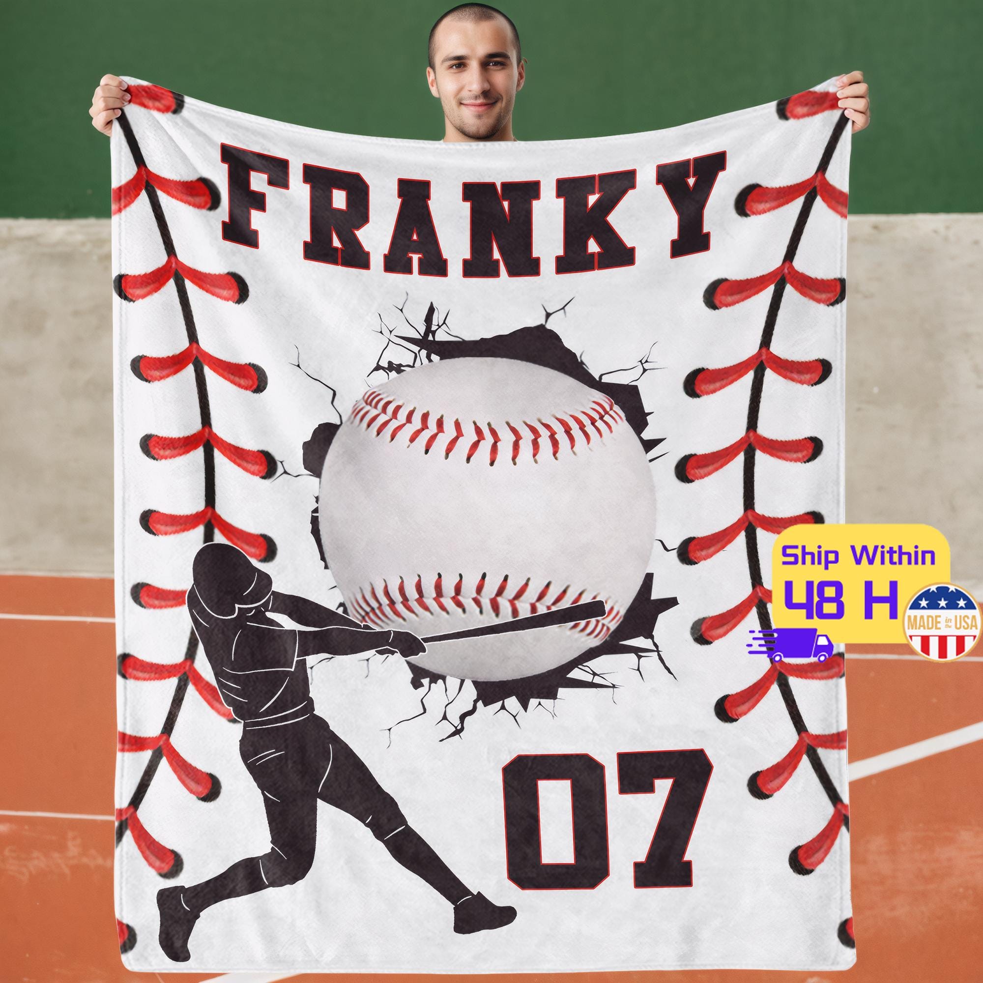 Baseball Sherpa Throw Blankets